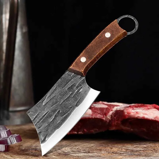 Forged Small Kitchen Cleaver – Wooden Handle Chef Knife for Vegetables & Fruits - Blades Knives™