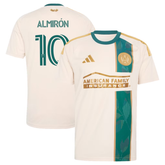 ""Cream, Teal & Gold Sash Performance Football Jersey – Premium Custom Soccer Shirt (Almiron)""