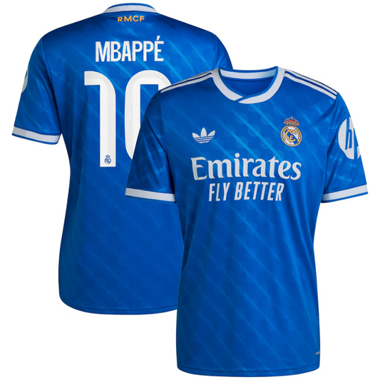 Kylian Mbappé Real Madrid adidas 2025/26 Third Player Jersey - Blue