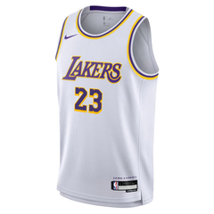 Los Angeles Lakers White & Purple Association Edition Basketball Jersey (LeBron)