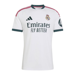 ""Men's White, Dark Green and Pink Trim Football Shirt (Mbappé)""