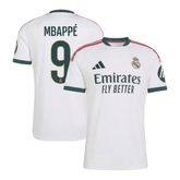 ""Men's White, Dark Green and Pink Trim Football Shirt (Mbappé)""
