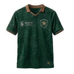 Shipp Limited Men's Short-Sleeve Polo Shirt - Forest Green with Textured Pattern