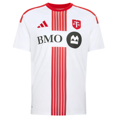 Toronto Style White & Red Vertical Multi-Stripe Soccer Jersey (Laryea)