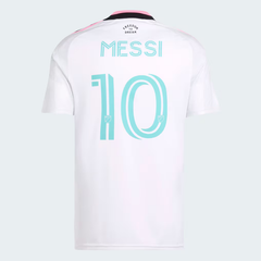 ""White, Pink & Cyan Performance Football Jersey – Premium Soccer Shirt (Messi)""