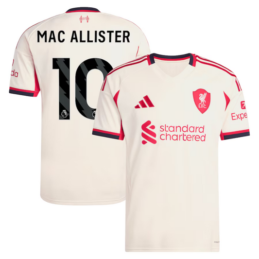 Alexis Mac Allister Liverpool adidas 2025/26 Away Player Jersey - White Adidas