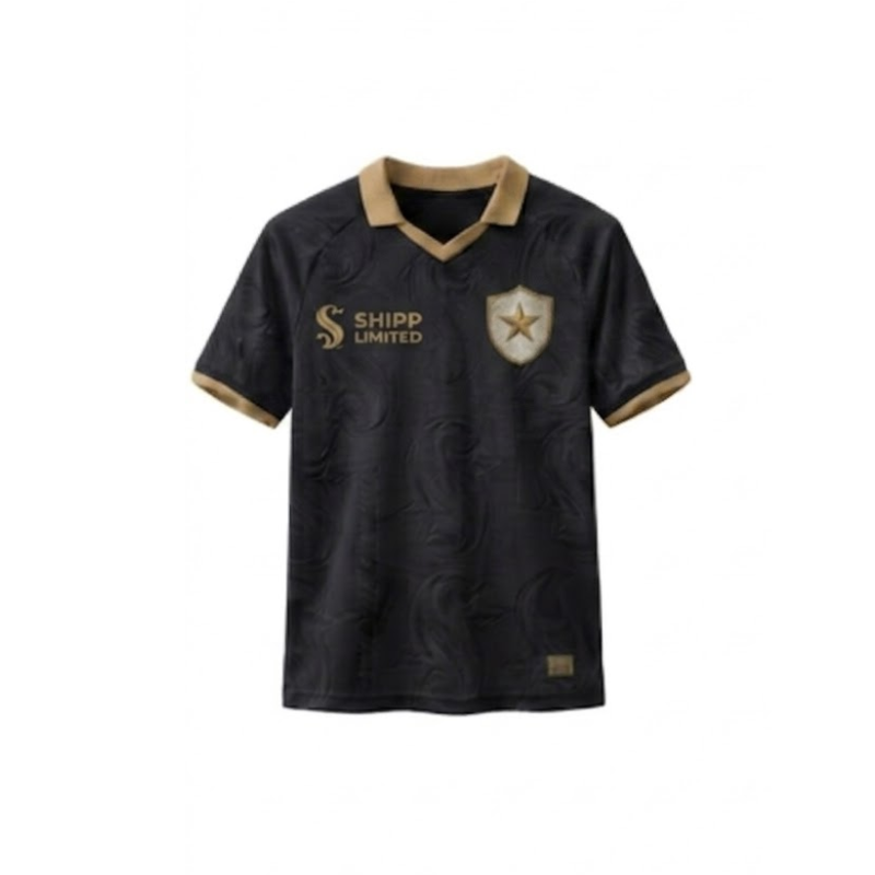 Black & Gold Premium Soccer Jersey – Short Sleeve Athletic Football Shirt for Men