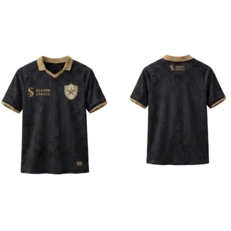Black & Gold Premium Soccer Jersey – Short Sleeve Athletic Football Shirt for Men