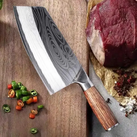 Professional Laser Damascus Japanese Chef & Cleaver Knife – Stainless Steel