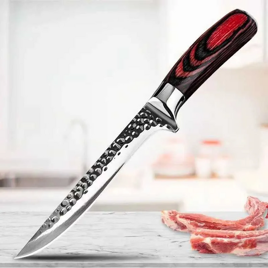Professional Hand-Forged Boning & Fillet Knife – Chef Butcher Tool for Meat & Fish