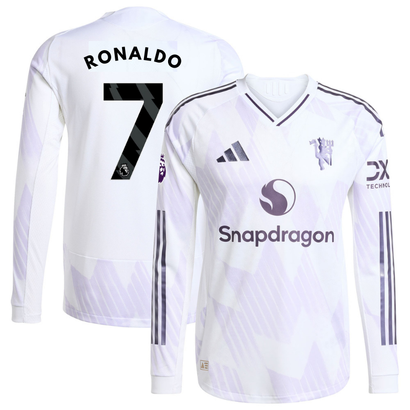 Cristiano Ronaldo Manchester United adidas 2025/26 Away Authentic Long Sleeve Player Jersey - White
