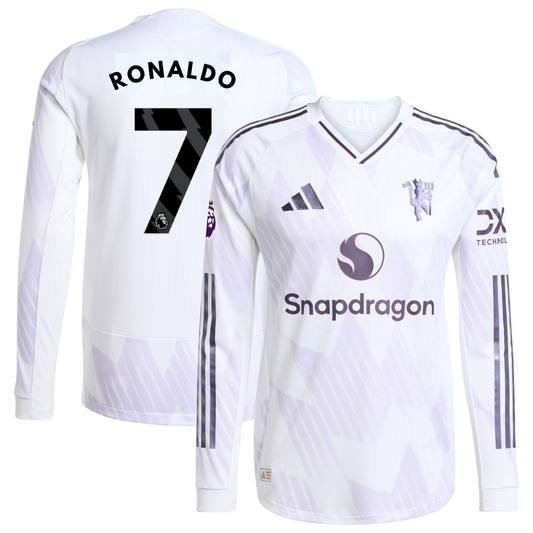Cristiano Ronaldo Manchester United adidas 2025/26 Away Authentic Long Sleeve Player Jersey - White