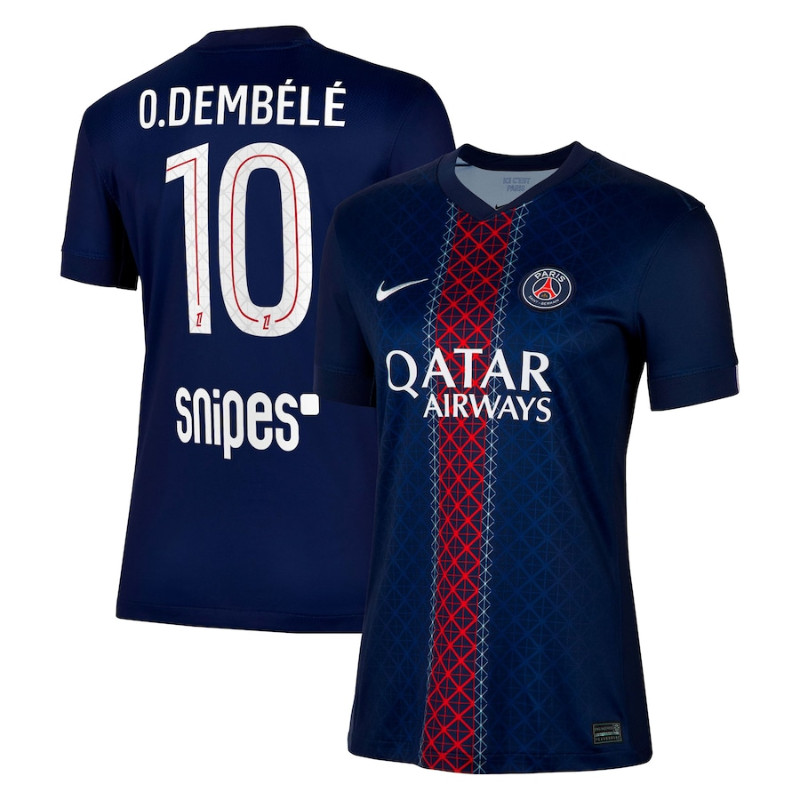 PSG Home Stadium Shirt 2025-26 - Womens with O. Dembélé 10 printing
