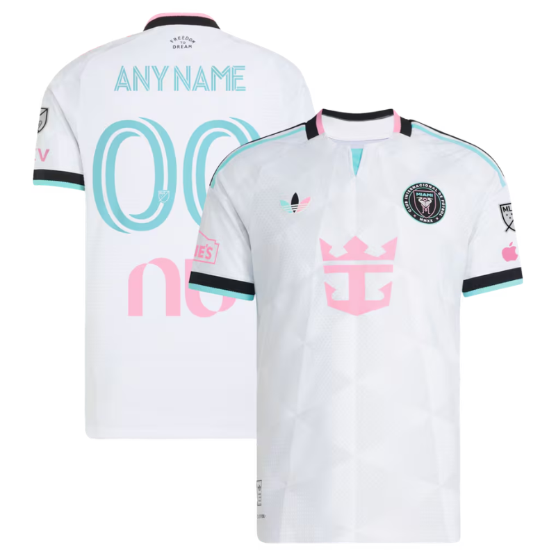 ""White, Pink & Cyan Performance Football Jersey – Premium Custom Soccer Shirt (Miami)""