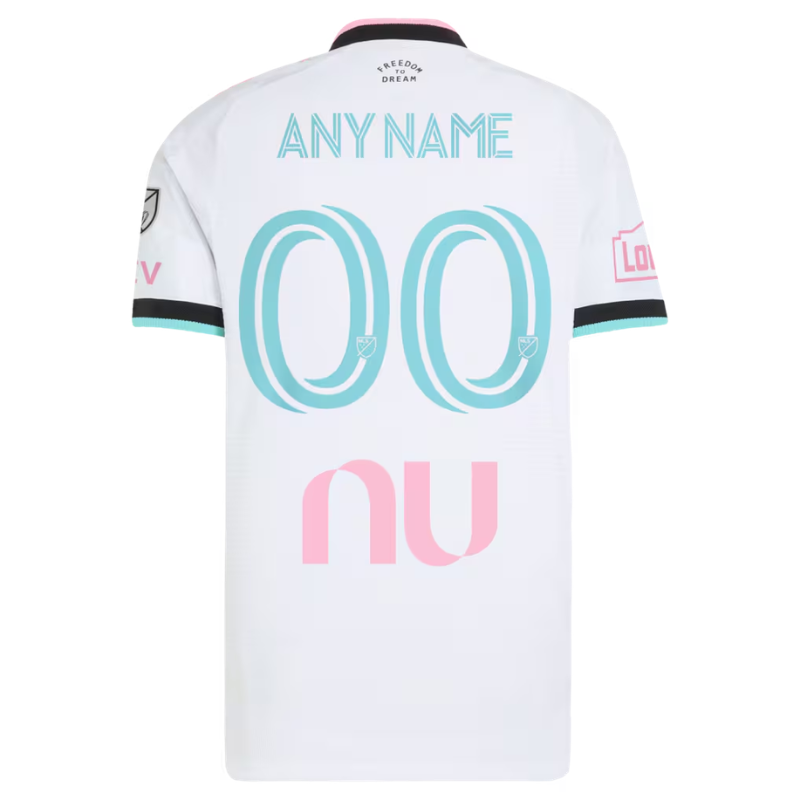 ""White, Pink & Cyan Performance Football Jersey – Premium Custom Soccer Shirt (Miami)""