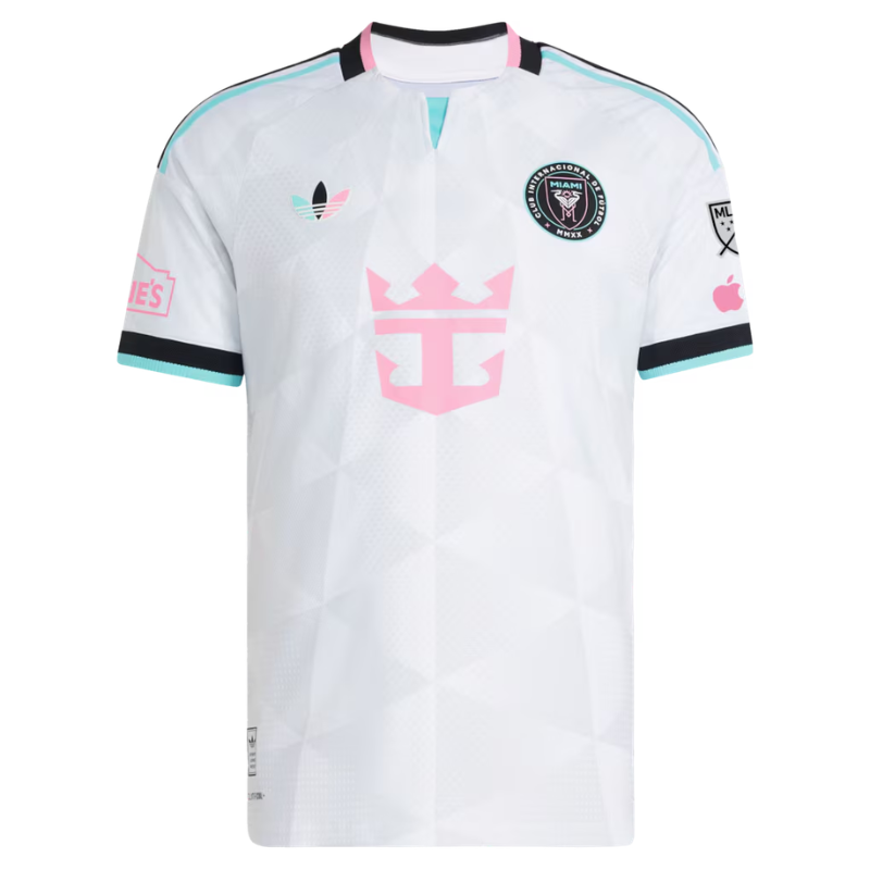 ""White, Pink & Cyan Performance Football Jersey – Premium Custom Soccer Shirt (Miami)""