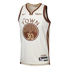 ""Golden State Warriors """"The Town"""" Cream & Brown Basketball Jersey (Curry)""