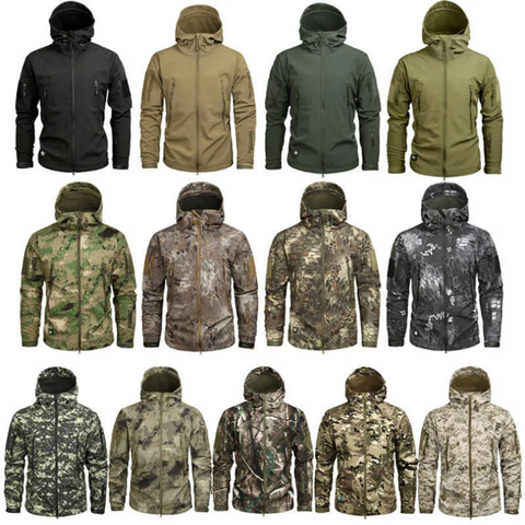 Men's Hiking Army Jackets Men Camouflage Autumn Winter Skin Soft Shell Waterproof Jacket Windbreaker For Hunting Camping - Shipp Limited™