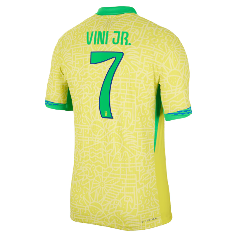 Vini Jr. Brazil National Team 2024 Home Jersey - Yellow -