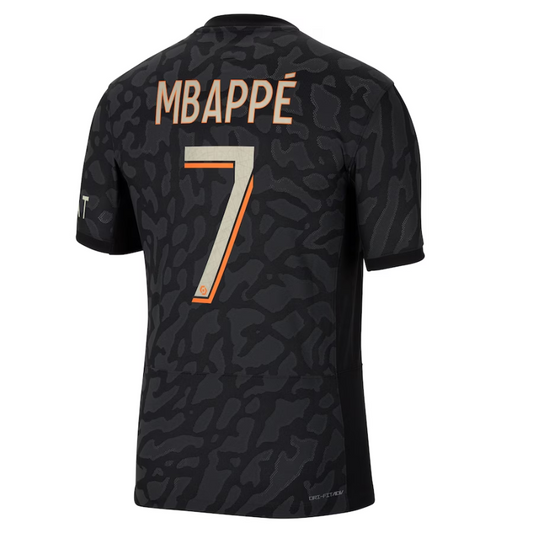 Jordan Brand Kylian Mbappe Paris Saint-Germain Anthracite 2023/24 Third Match Authentic Player Jersey Jordan Brand