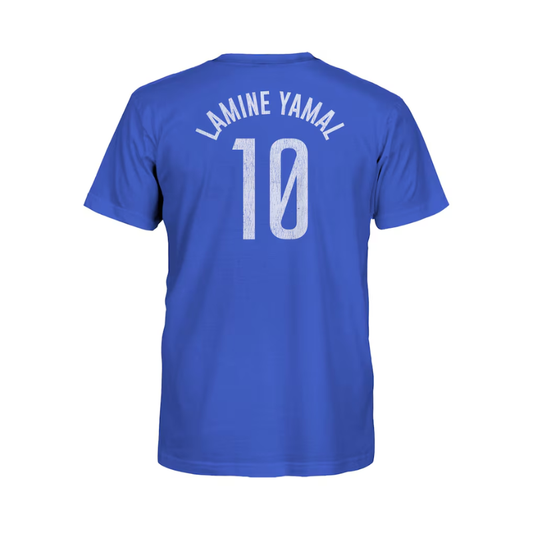 Lamine Yamal Barcelona 1863FC Youth Player Name & Number T-Shirt - Blue