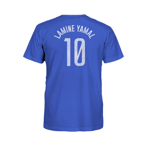 Lamine Yamal Barcelona 1863FC Youth Player Name & Number T-Shirt - Blue
