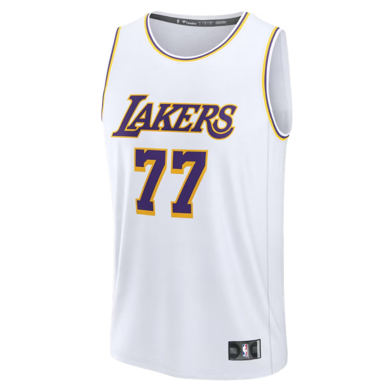 Los Angeles Lakers White & Purple Fastbreak Basketball Jersey (Dončić)