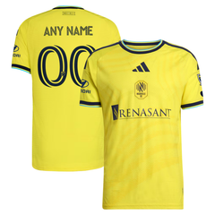 Yellow and Electric Blue Football Shirt – Slim Fit Pro-Style Matchday Performance Top (Nashville)