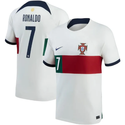 Portugal National Team Away 2022/23 with Ronaldo 7 printing Jersey - White Nike