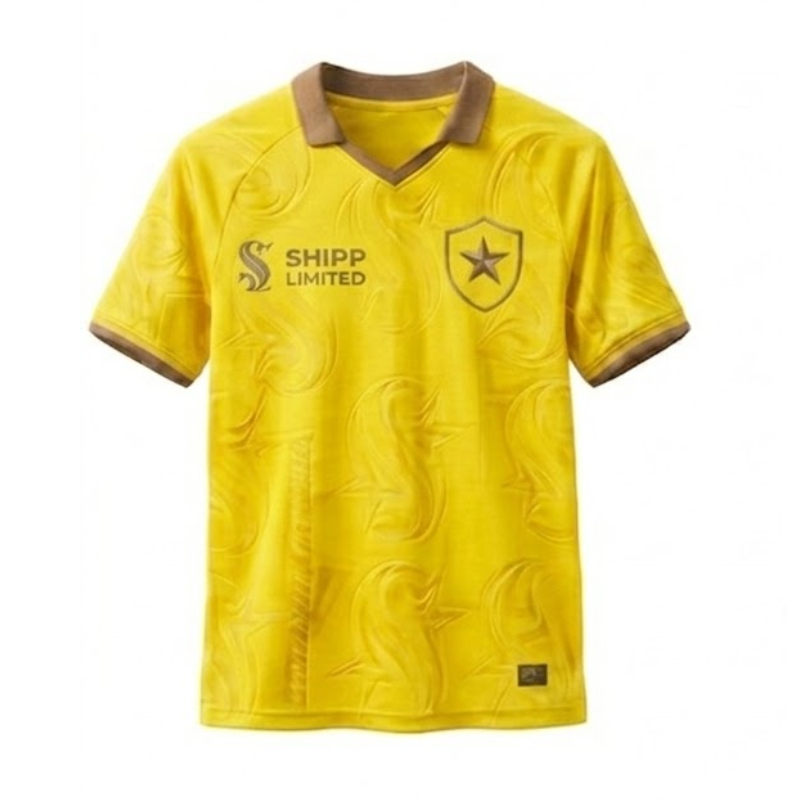 Shipp Limited Men’s Performance Polo Shirt – Vibrant Yellow with Tonal Textured Pattern