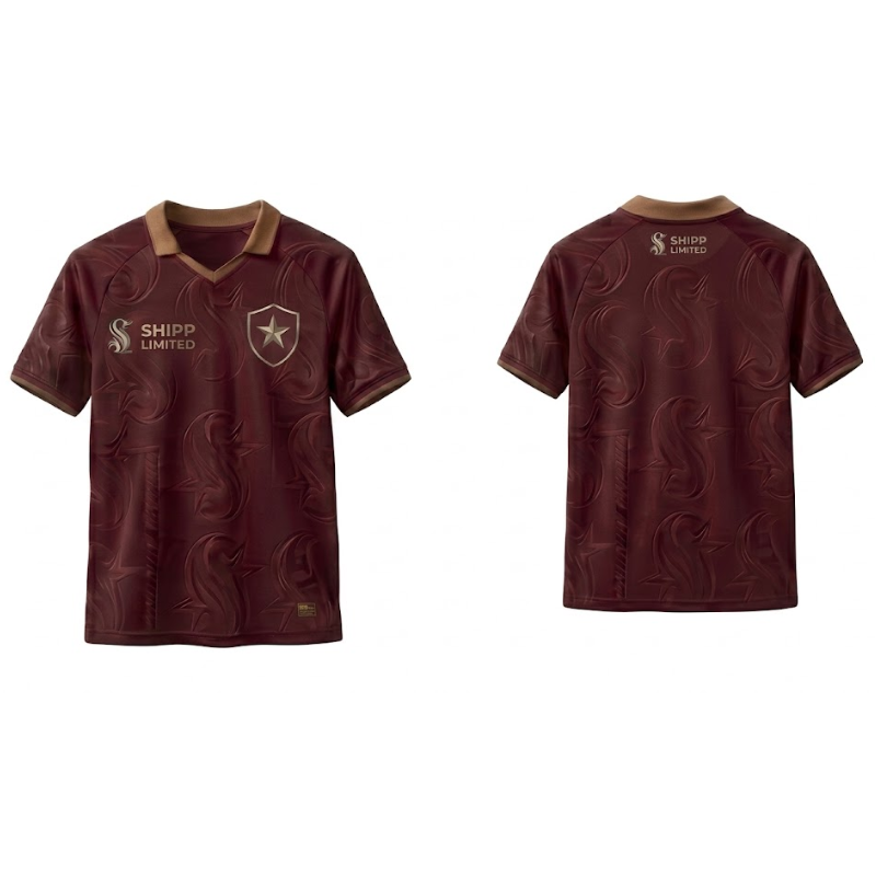 Shipp Limited Men's Short-Sleeve Polo Shirt - Burgundy with Textured Pattern