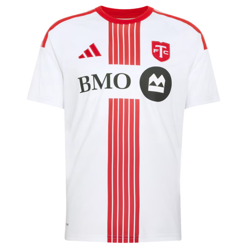 Toronto Style White & Red Linear Stripe Soccer Jersey (Osorio)
