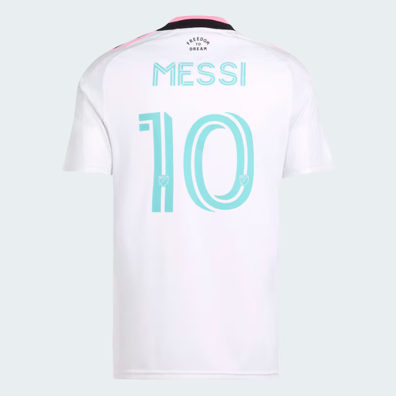 ""White, Pink & Cyan Performance Football Jersey – Premium Soccer Shirt (Messi)""